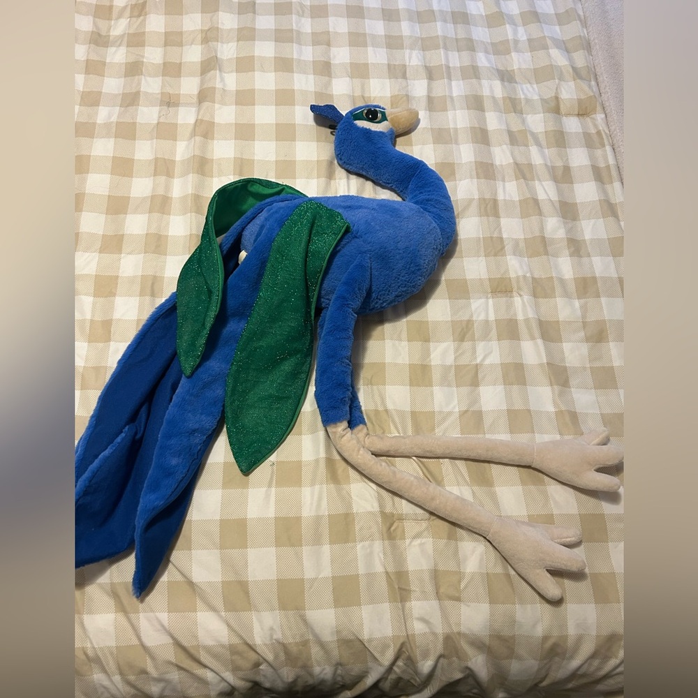 Blue and Green Plush Peacock Plushie from NYC Zoo